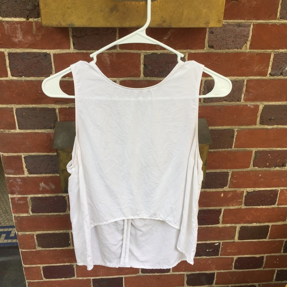 White "Long In Back and Short In Front" Tank
